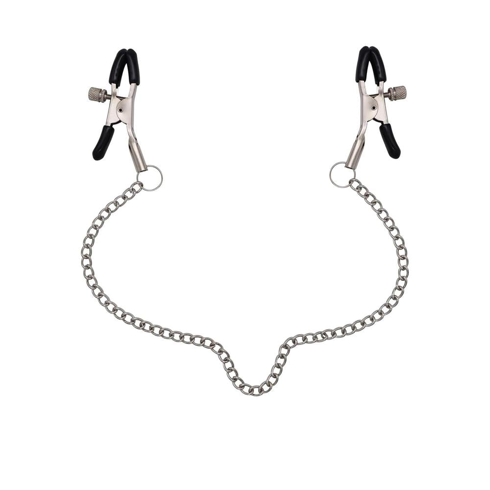 Stainless Steel BLACK Nipple Clamps with Chain