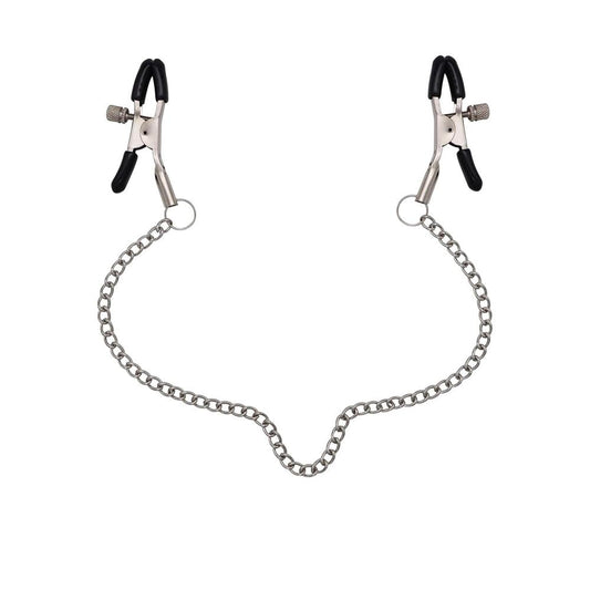 Stainless Steel BLACK Nipple Clamps with Chain