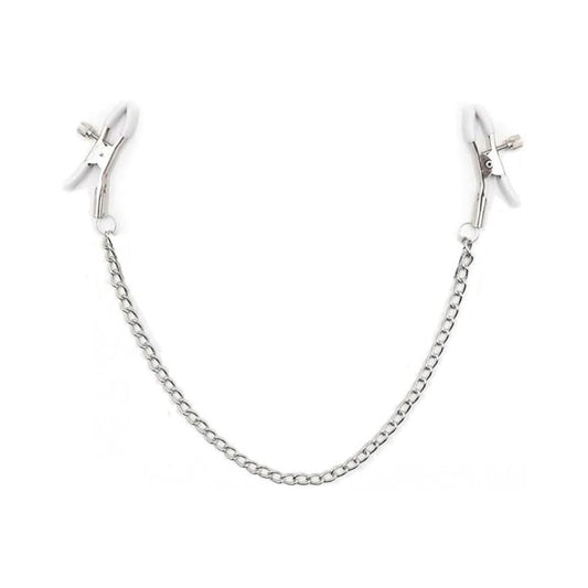 Stainless Steel WHITE Nipple Clamps with Chain