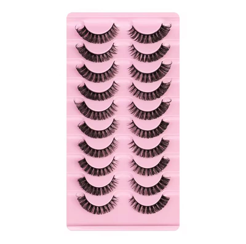 10-Pair Dramatic Volume False Eyelashes Set – Reusable & Lightweight