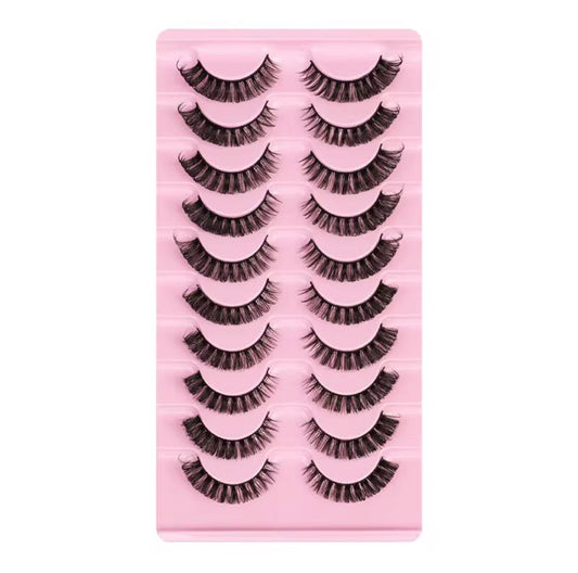 10-Pair Dramatic Volume False Eyelashes Set – Reusable & Lightweight